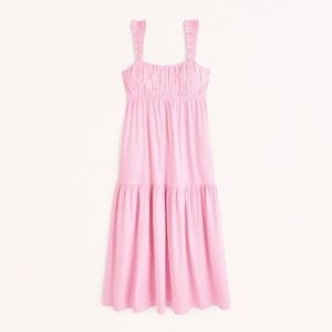 Abercrombie & Fitch Bow Back Poplin Maxi Dress Size Small NWT Pink